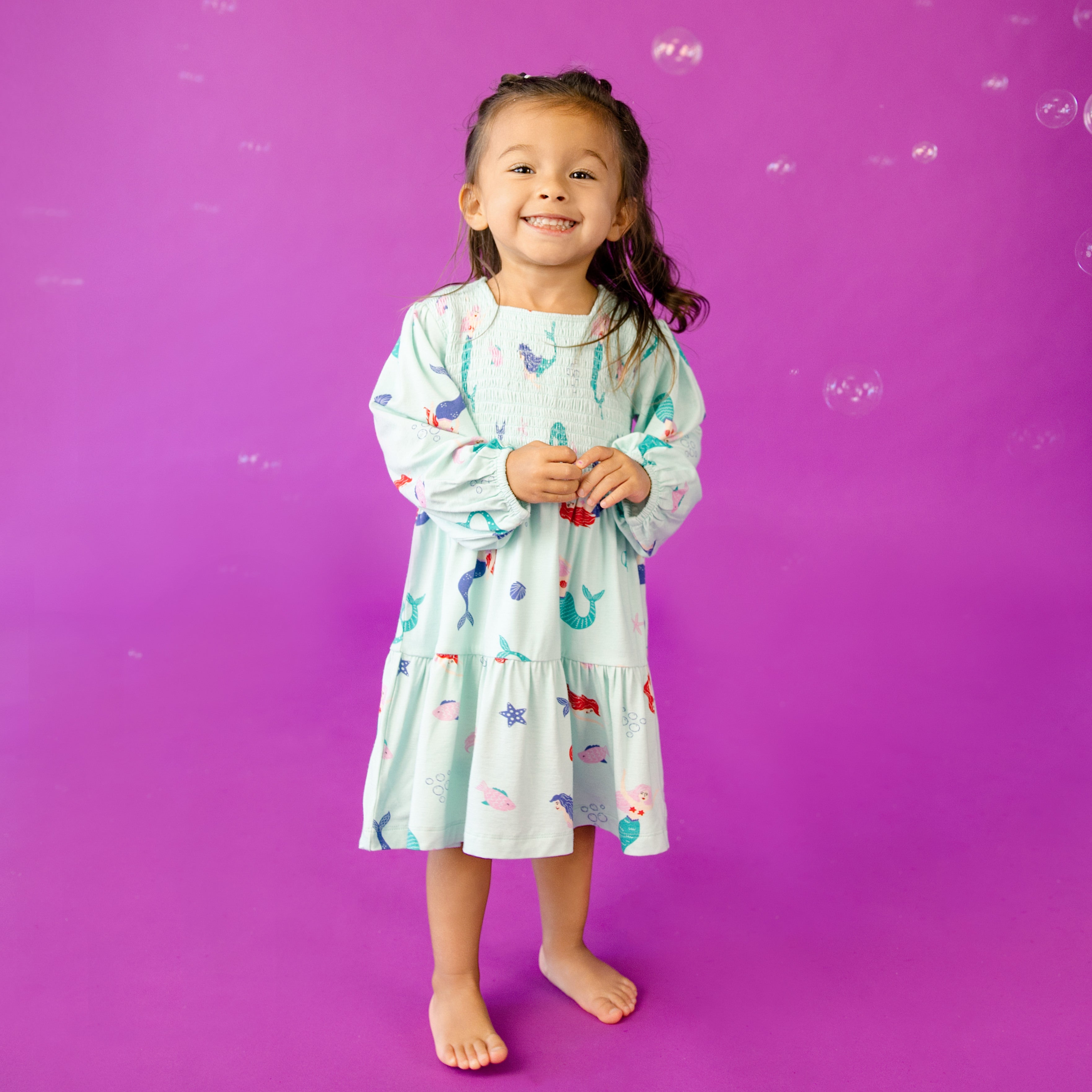 long sleeve smocked dress toddler Angele Pink Corduroy Long Sleeve Smocked Dress
