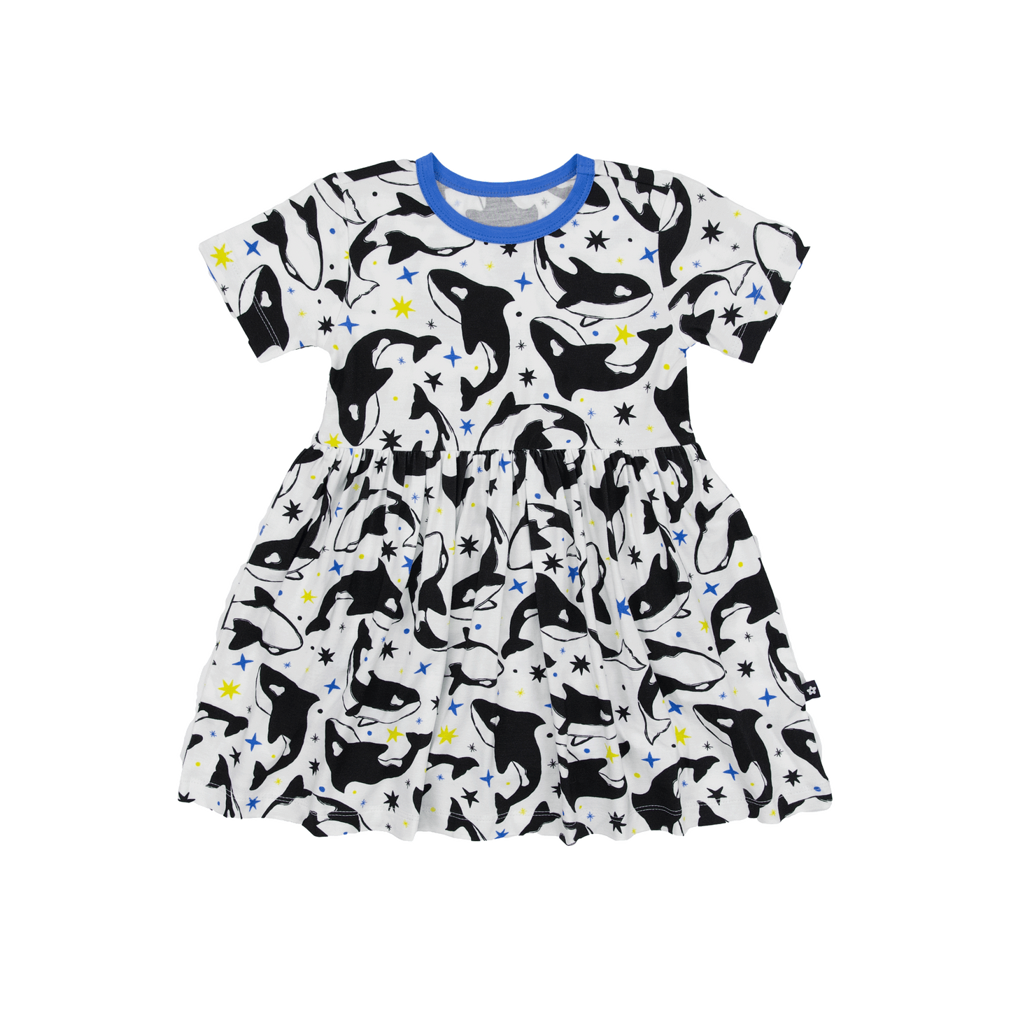 Twirl Dress in Dancing Orcas