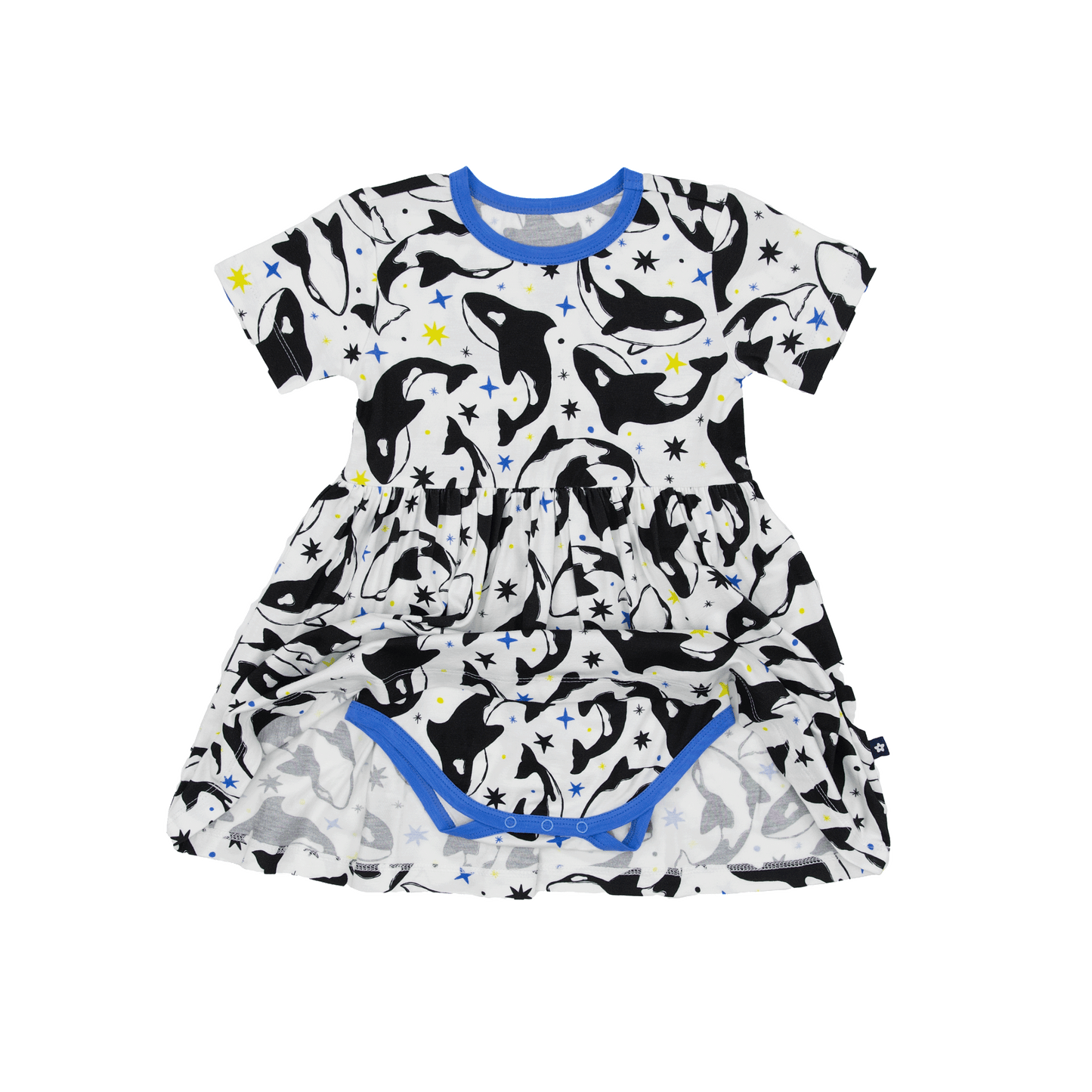 Twirl Dress in Dancing Orcas
