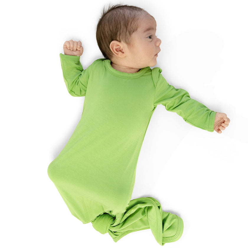 Knotted Gown in Leaf Green - Bumbunny Baby