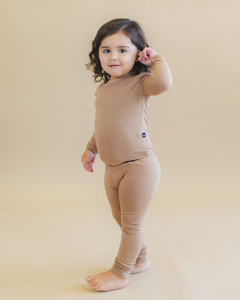 Long Sleeve Pajamas in Mocha