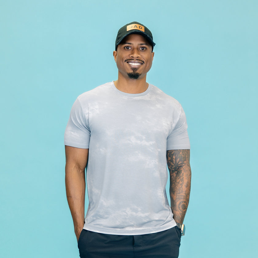Men's Crew Neck Tee in Blue Fog