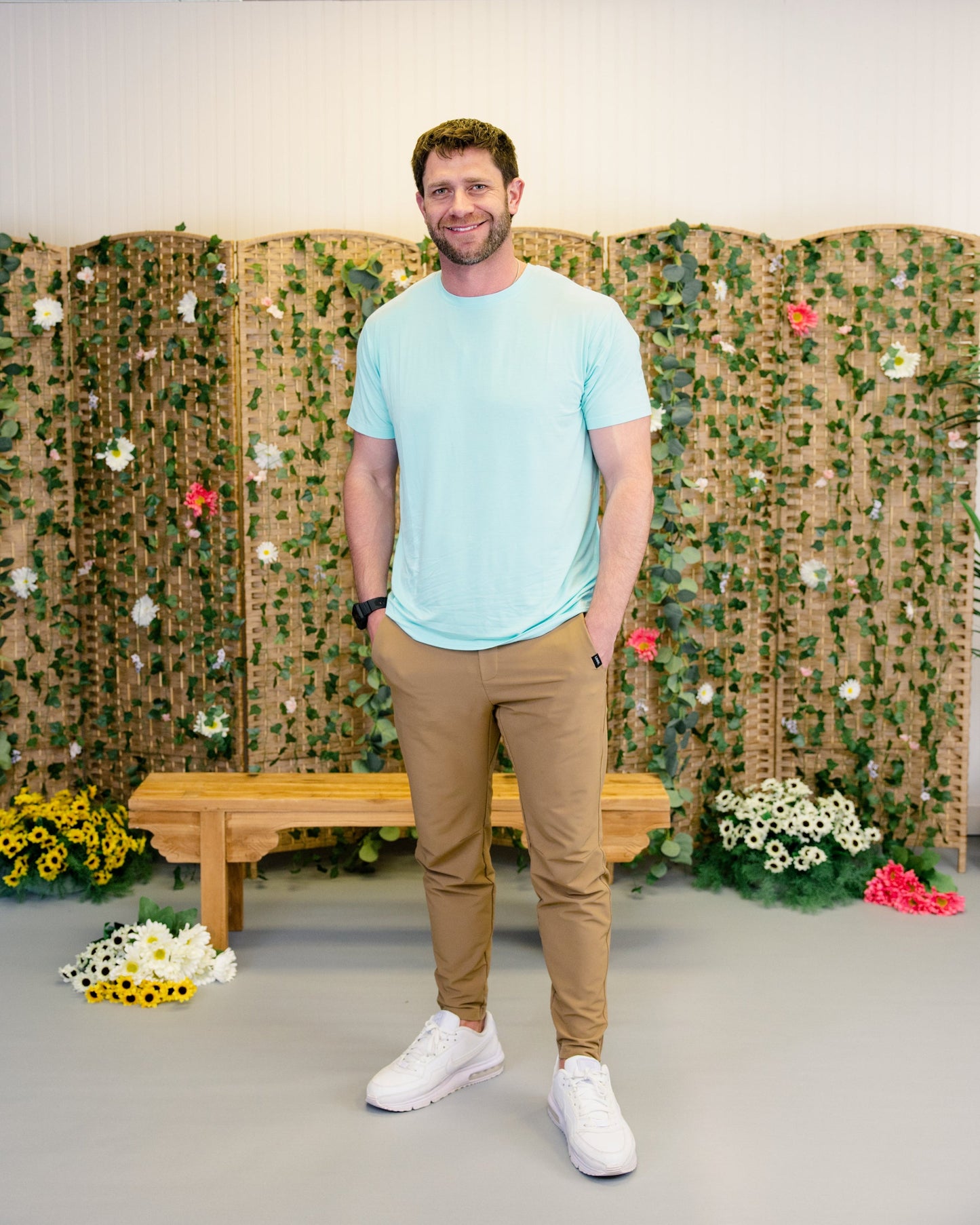 Men's Crew Neck Tee in Aqua Sky