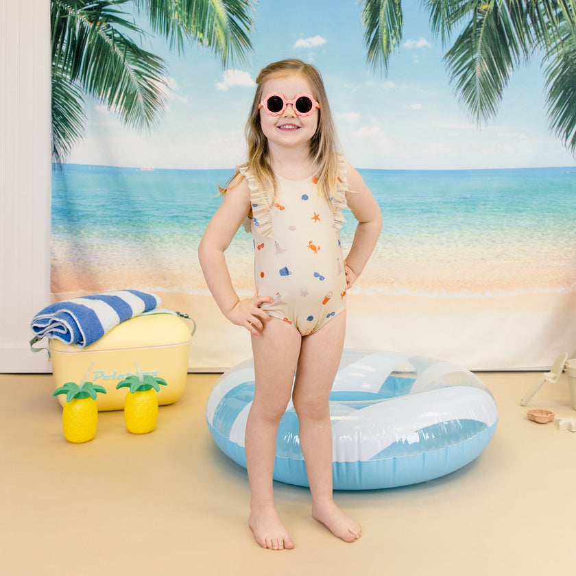 Ruffle Swimsuit in Beach Day
