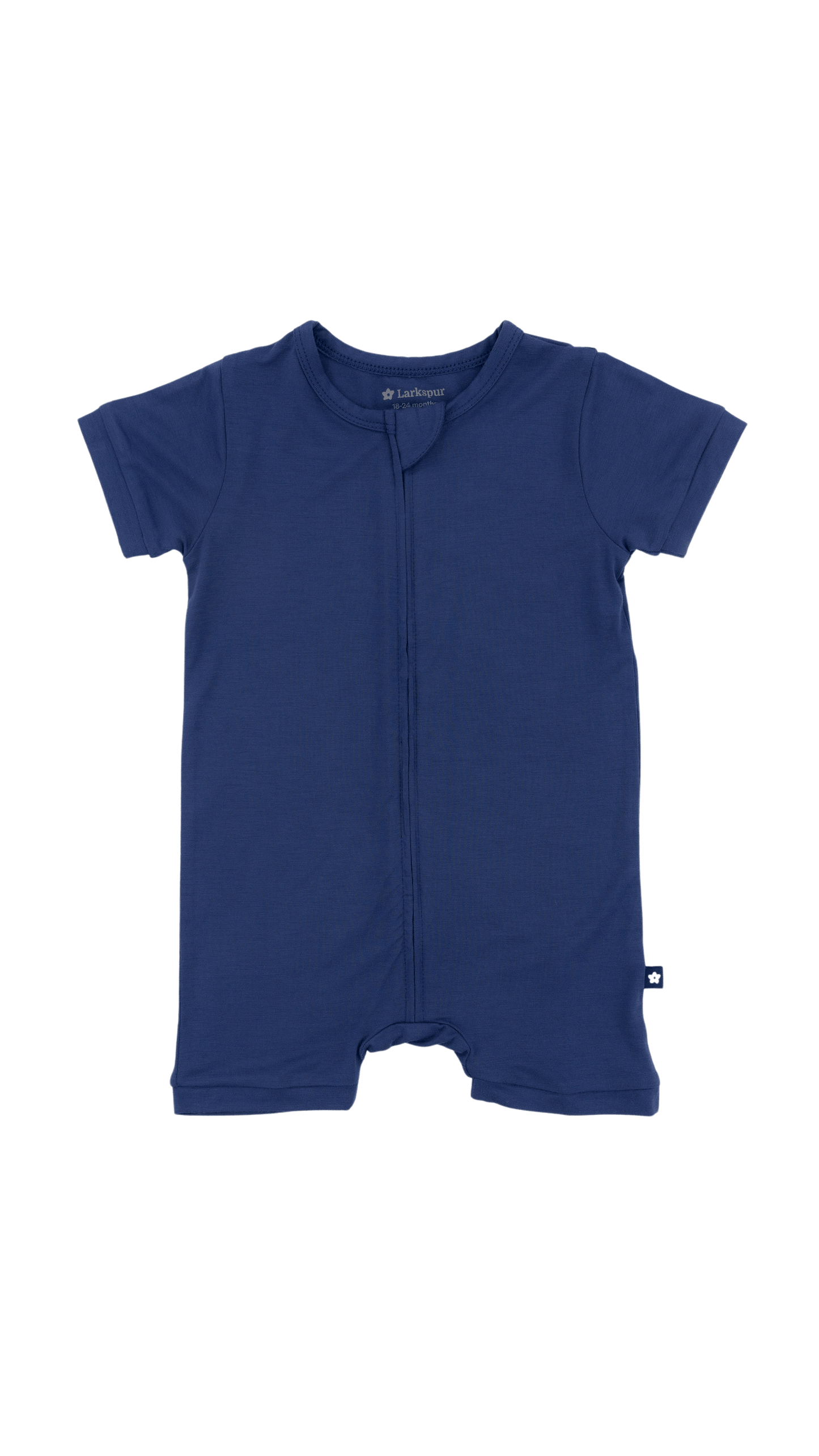 Short Zip Romper in Larkspur