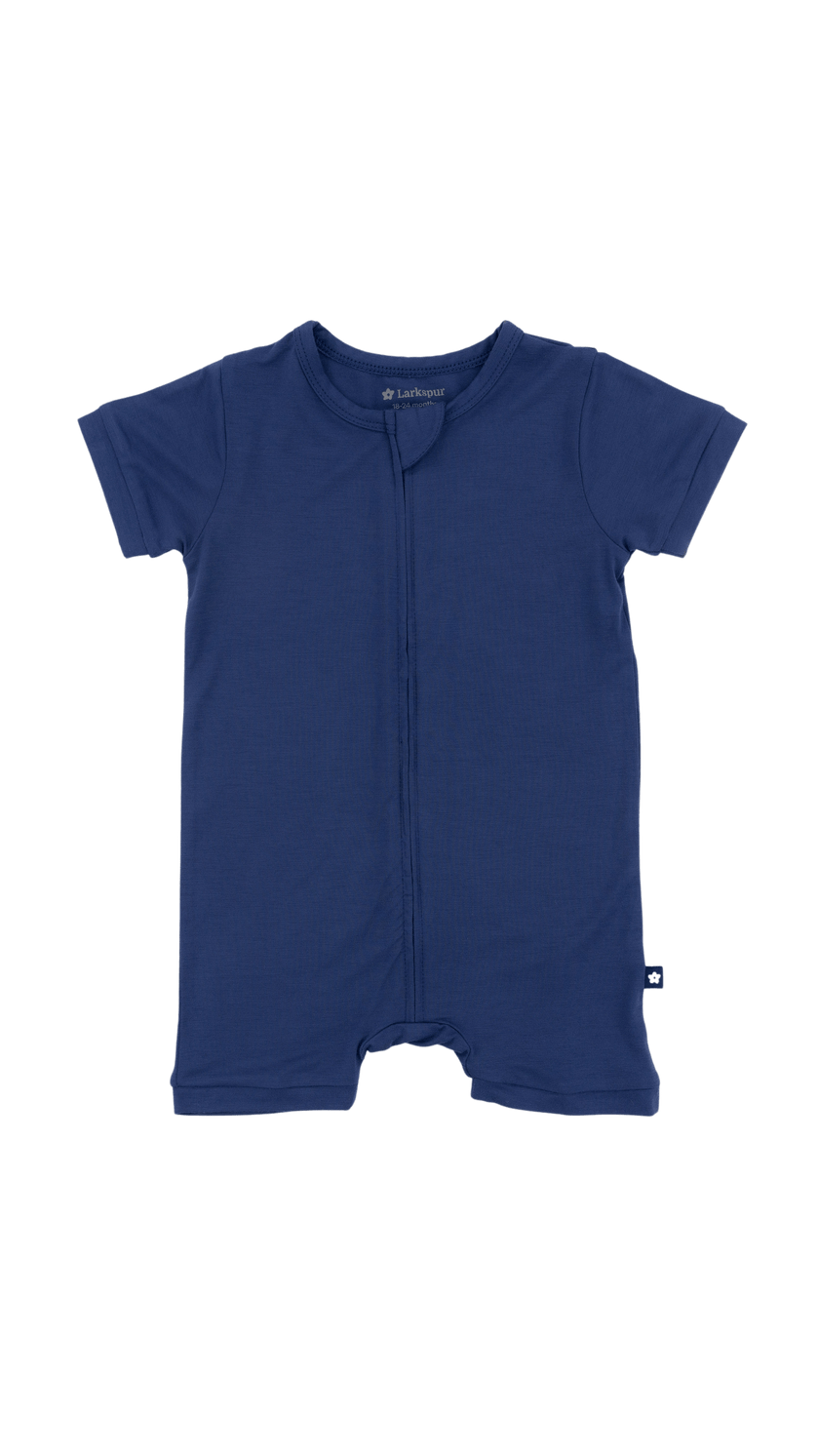 Short Zip Romper in Larkspur
