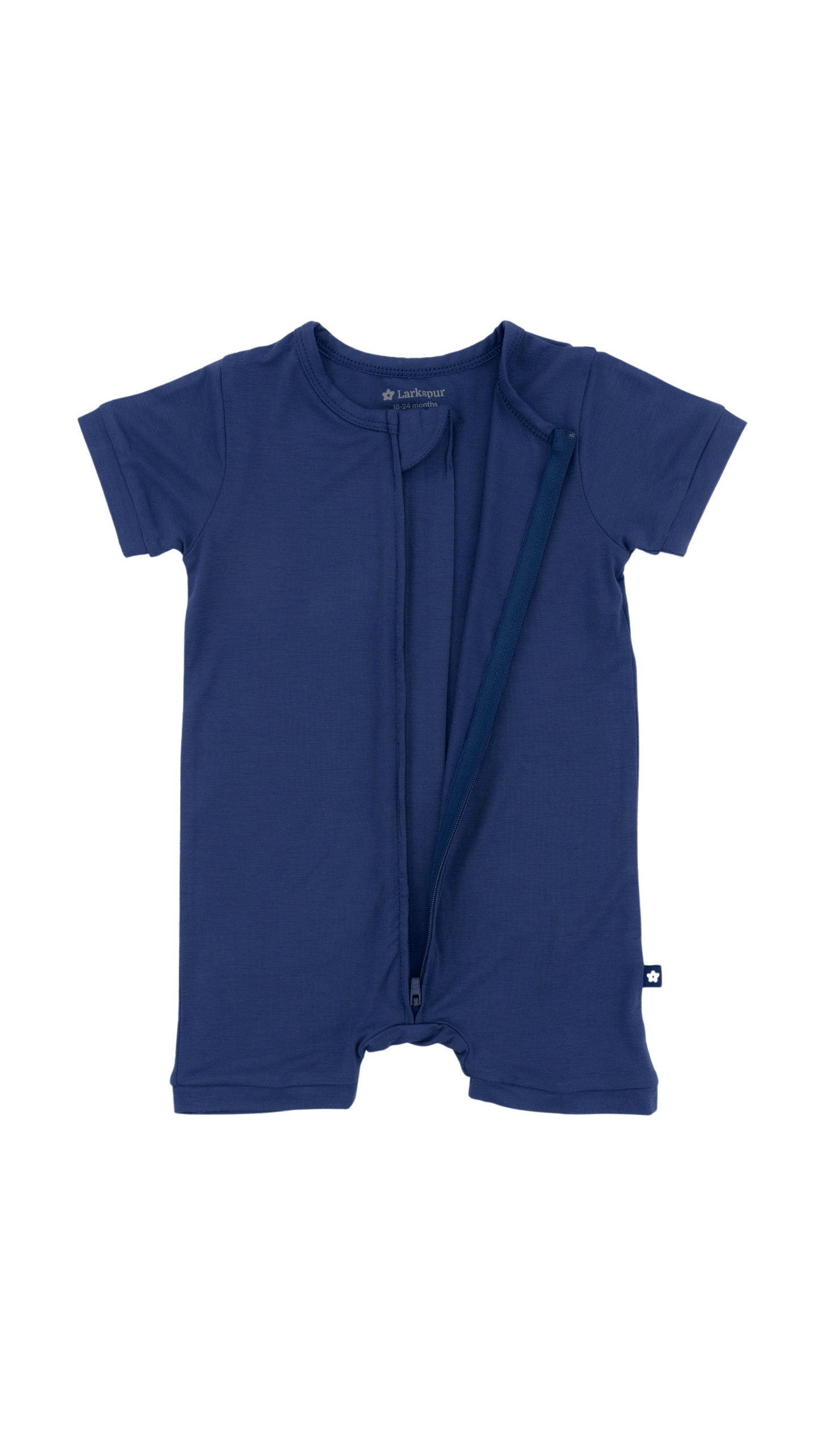 Short Zip Romper in Larkspur