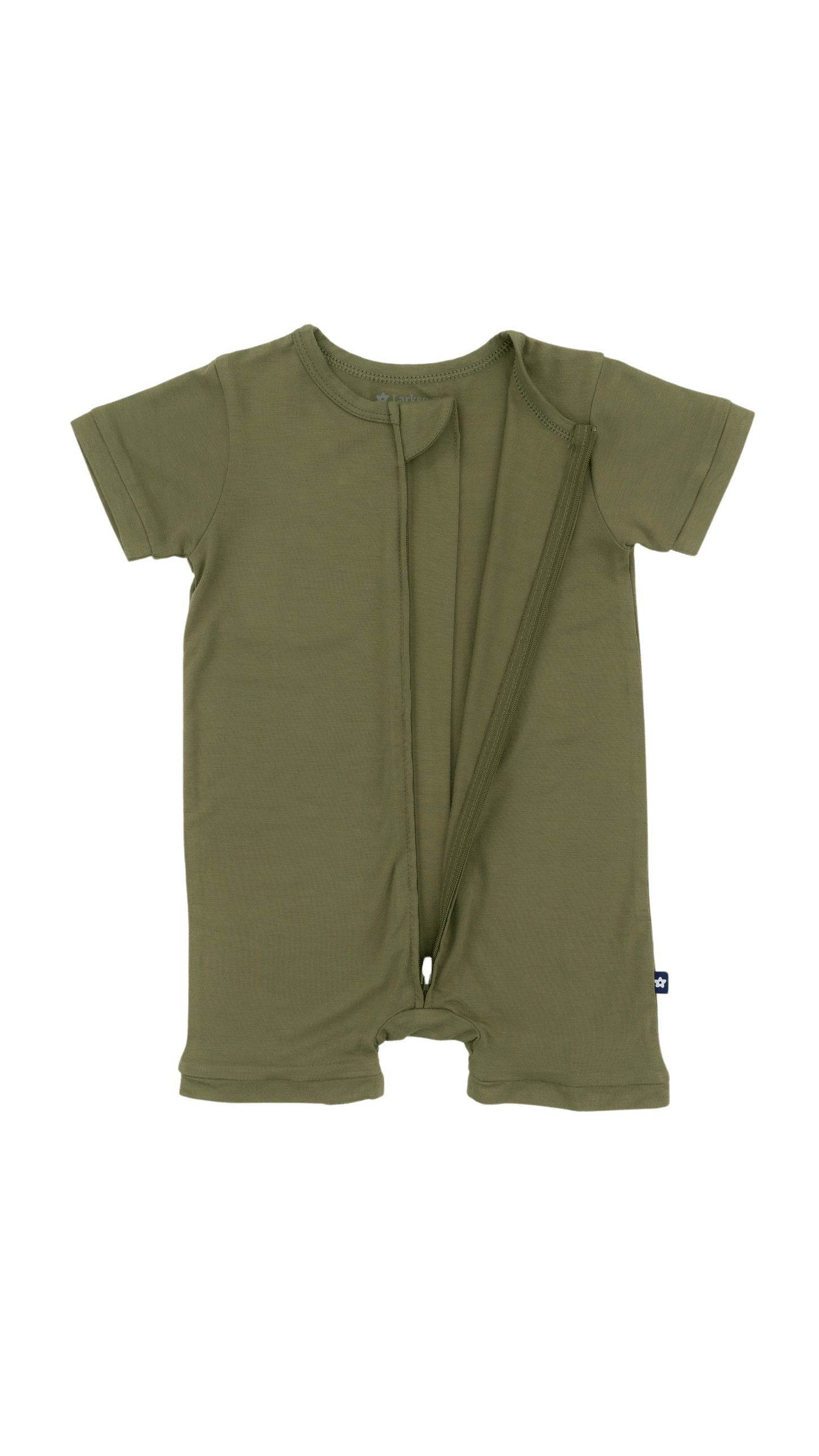 Short Zip Romper in Olive
