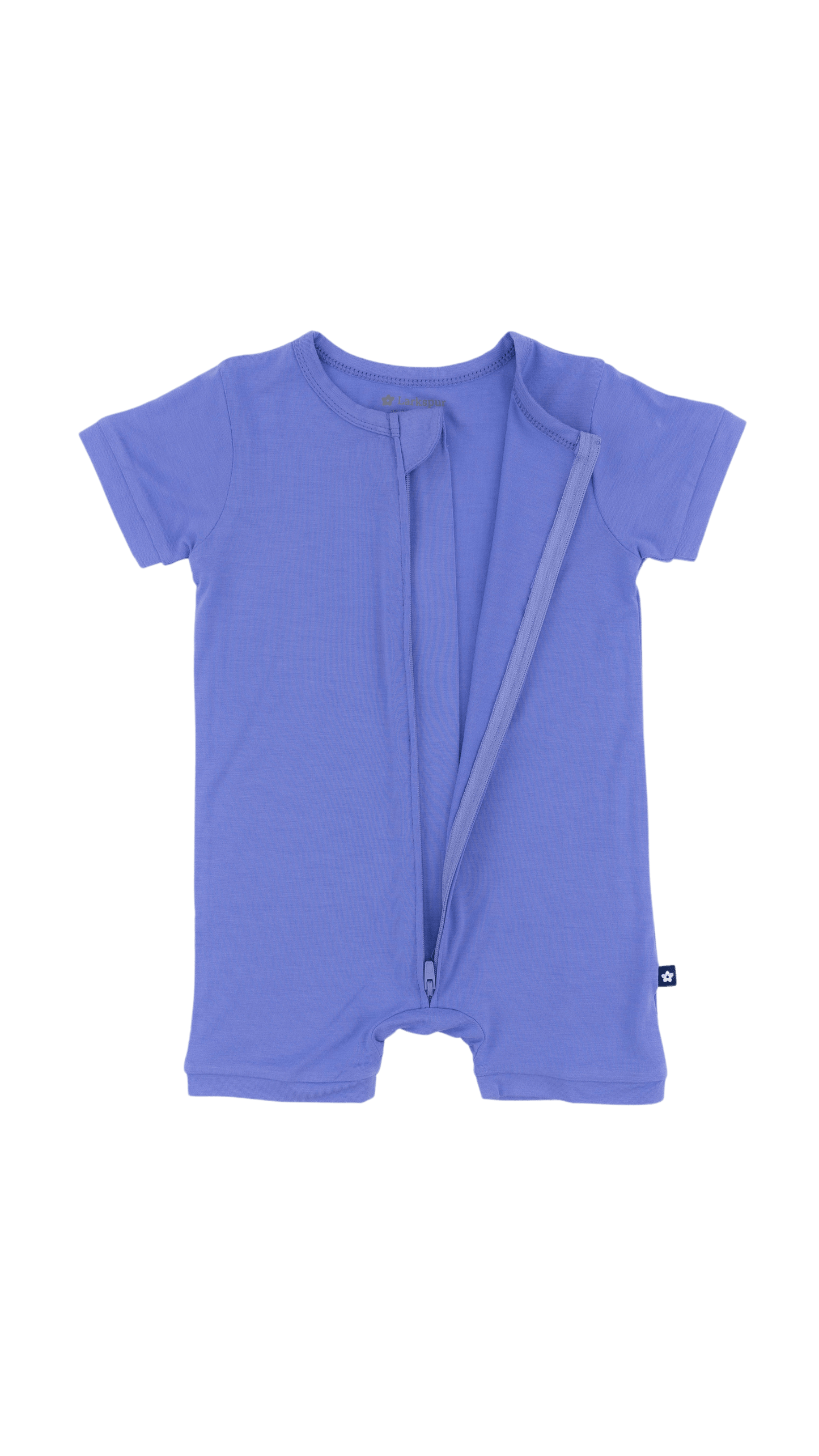 Short Zip Romper in Periwinkle