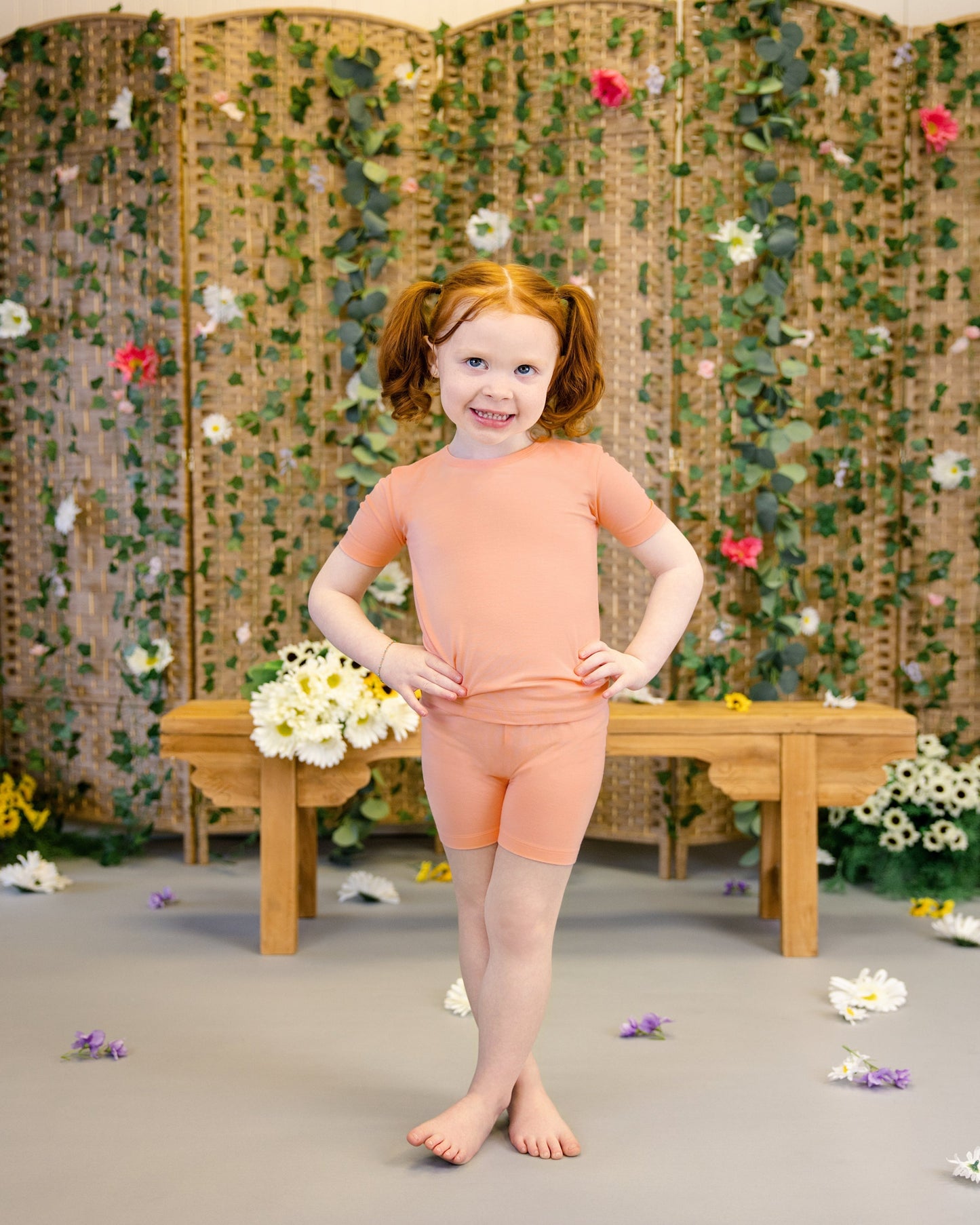 Short PJ Set in Peach