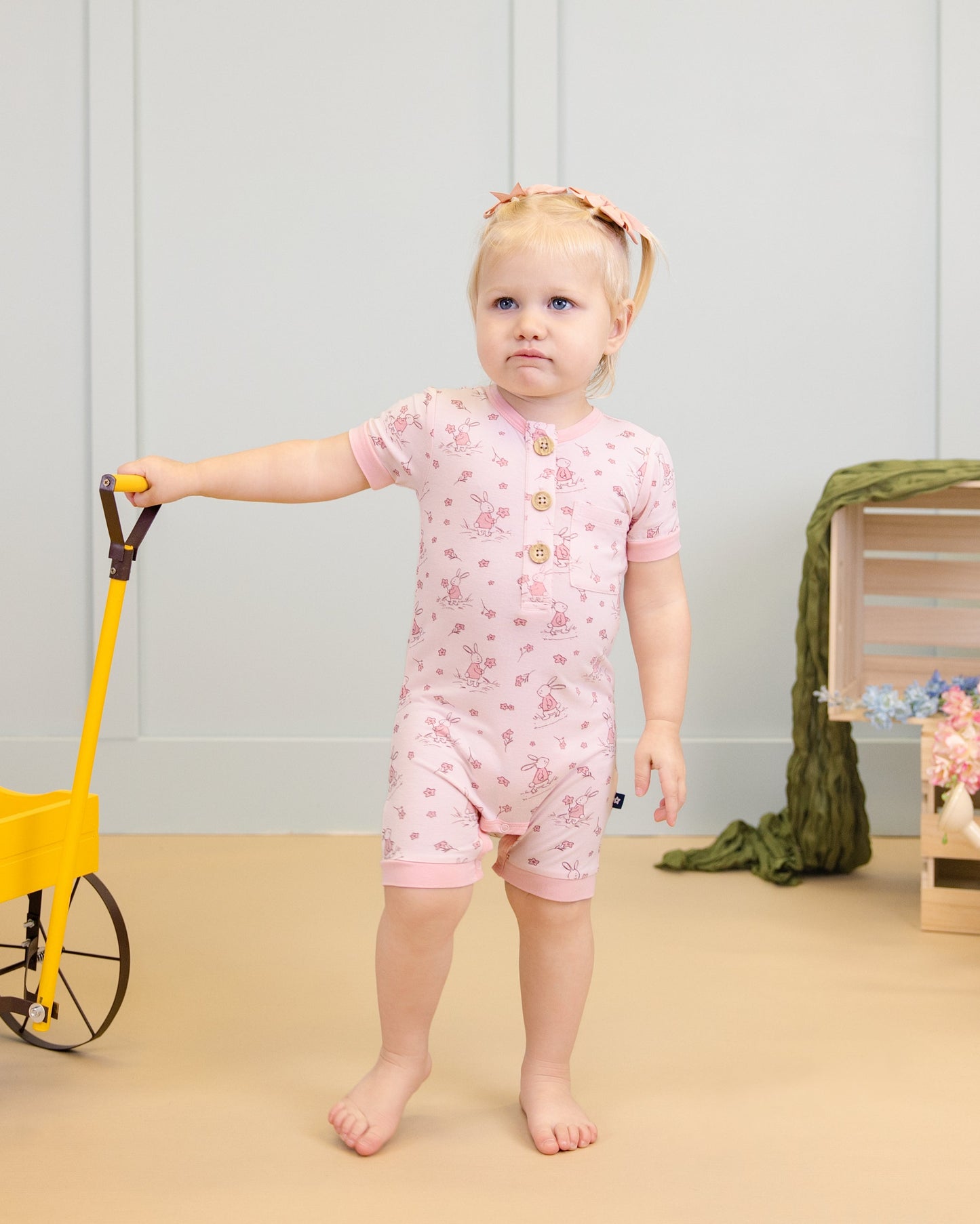 Short Romper in Bunny Blossoms