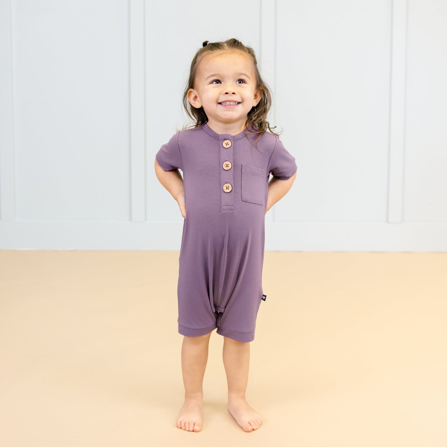Short Romper in Plum