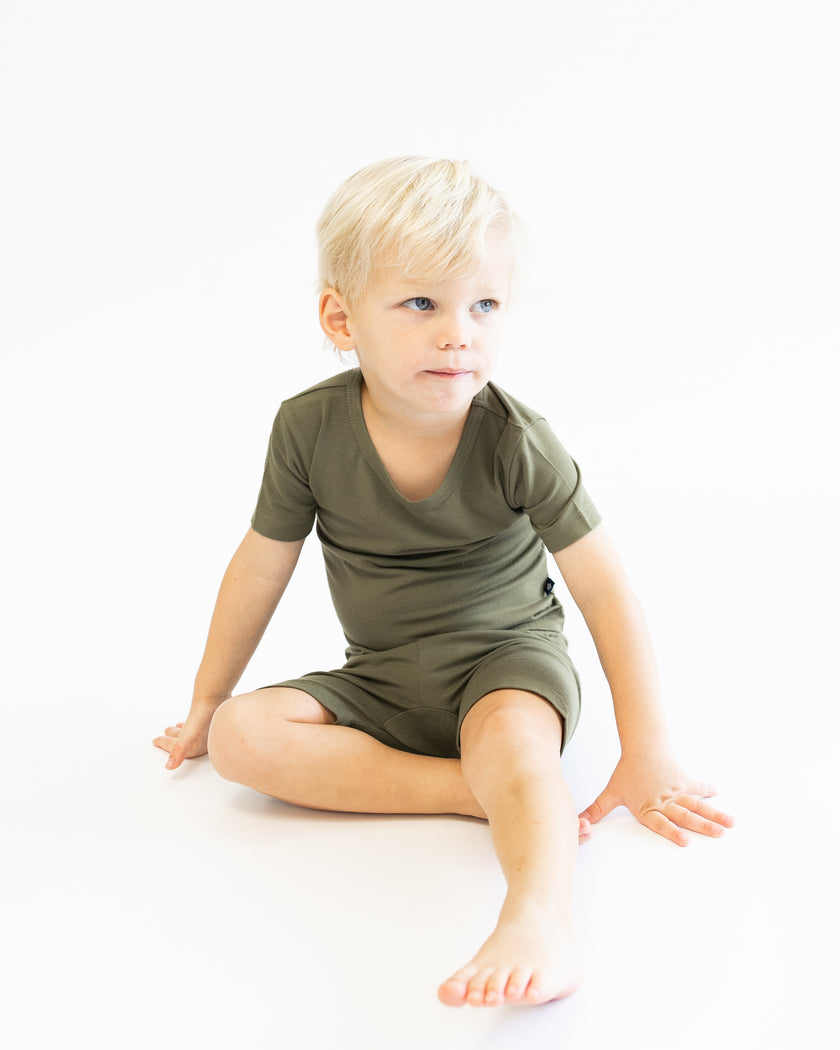 Short Sleeve Pajamas in Olive