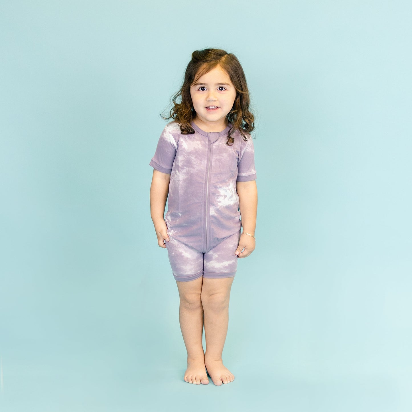 Short Zip Romper in Quick Silver