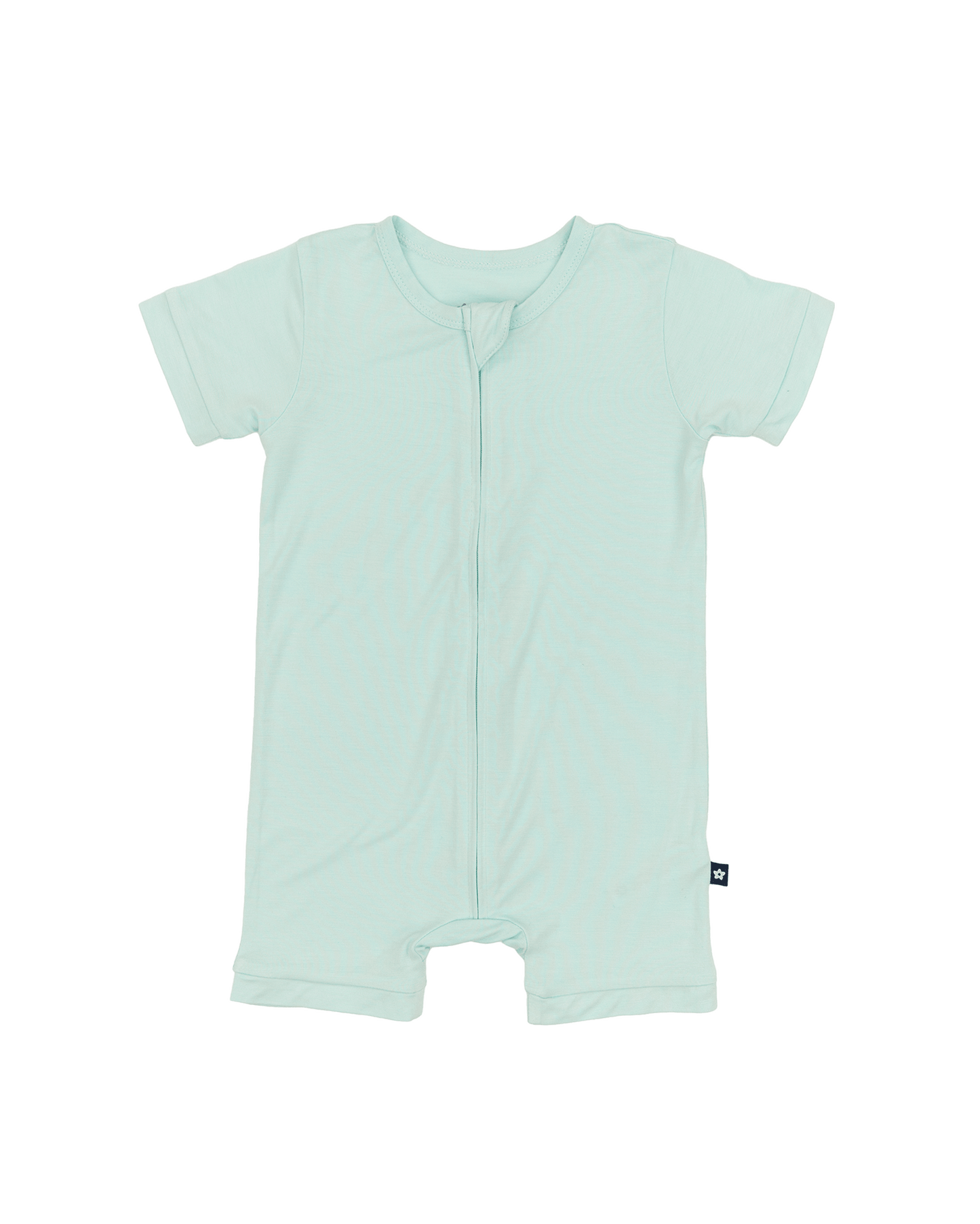 Short Zip Romper in Aqua Sky