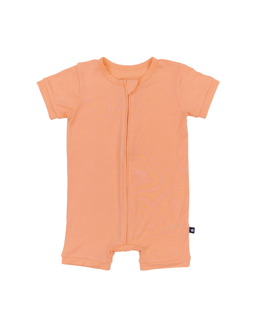 Short Zip Romper in Peach