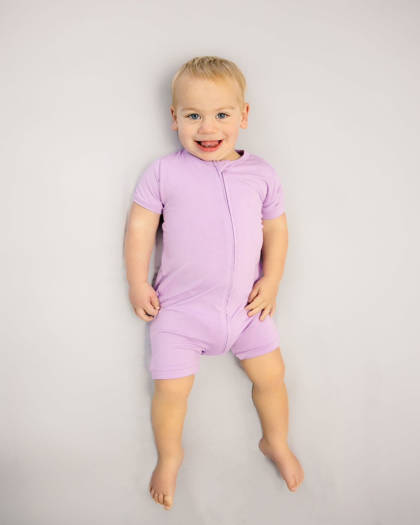 Short Zip Romper in Violet