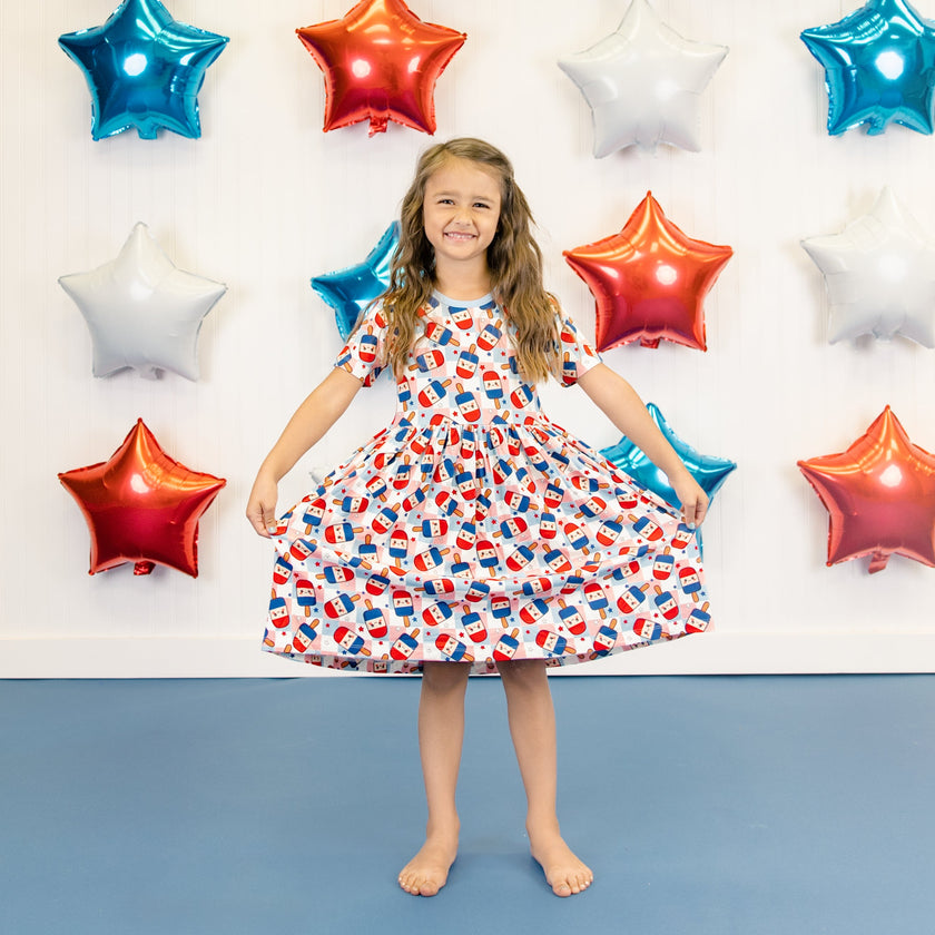 Twirl Dress in Patriot Pops