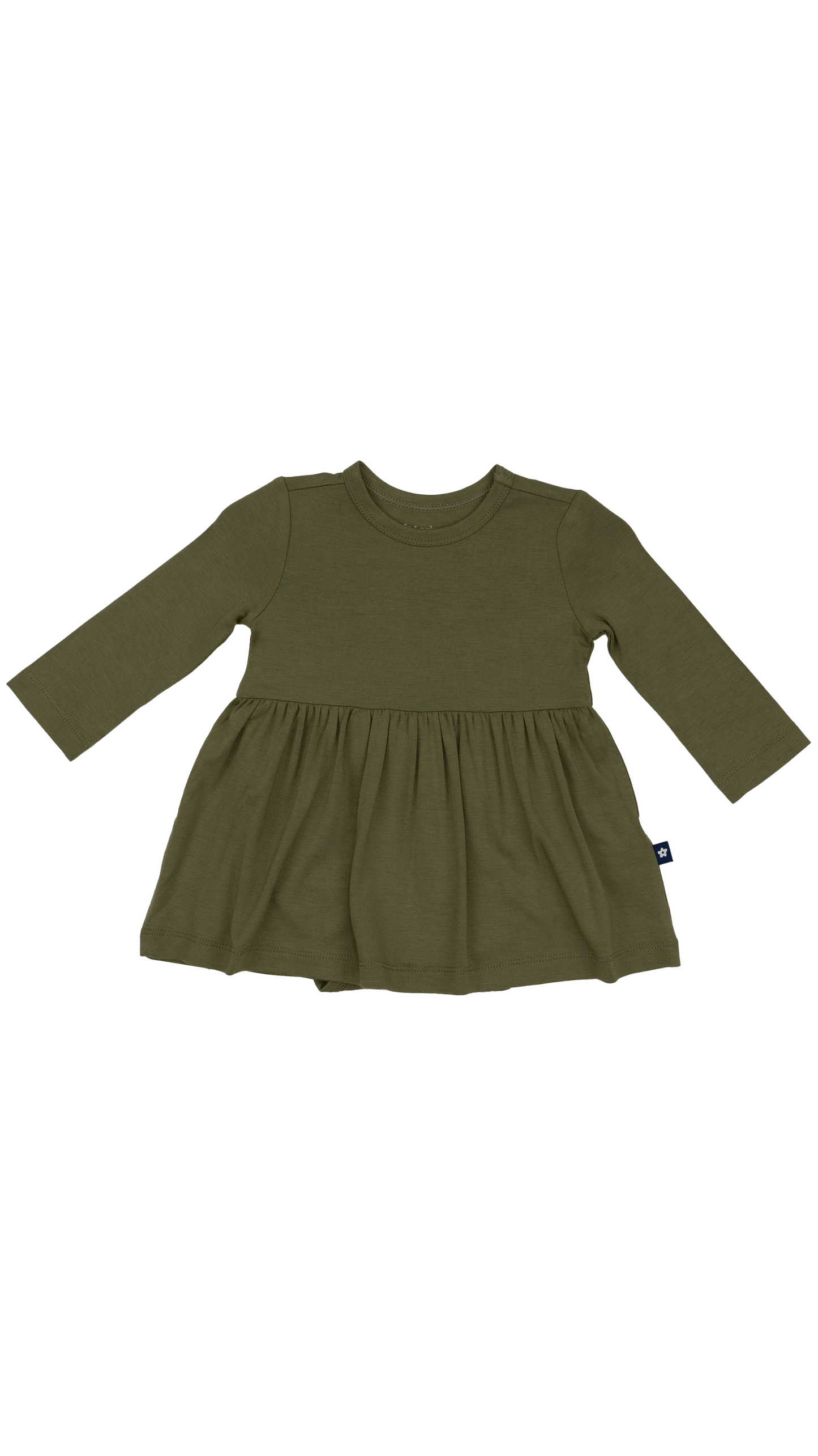 Long Sleeve Twirl Dress in Olive
