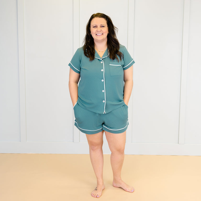 Women's Short Pajama Set in Pine