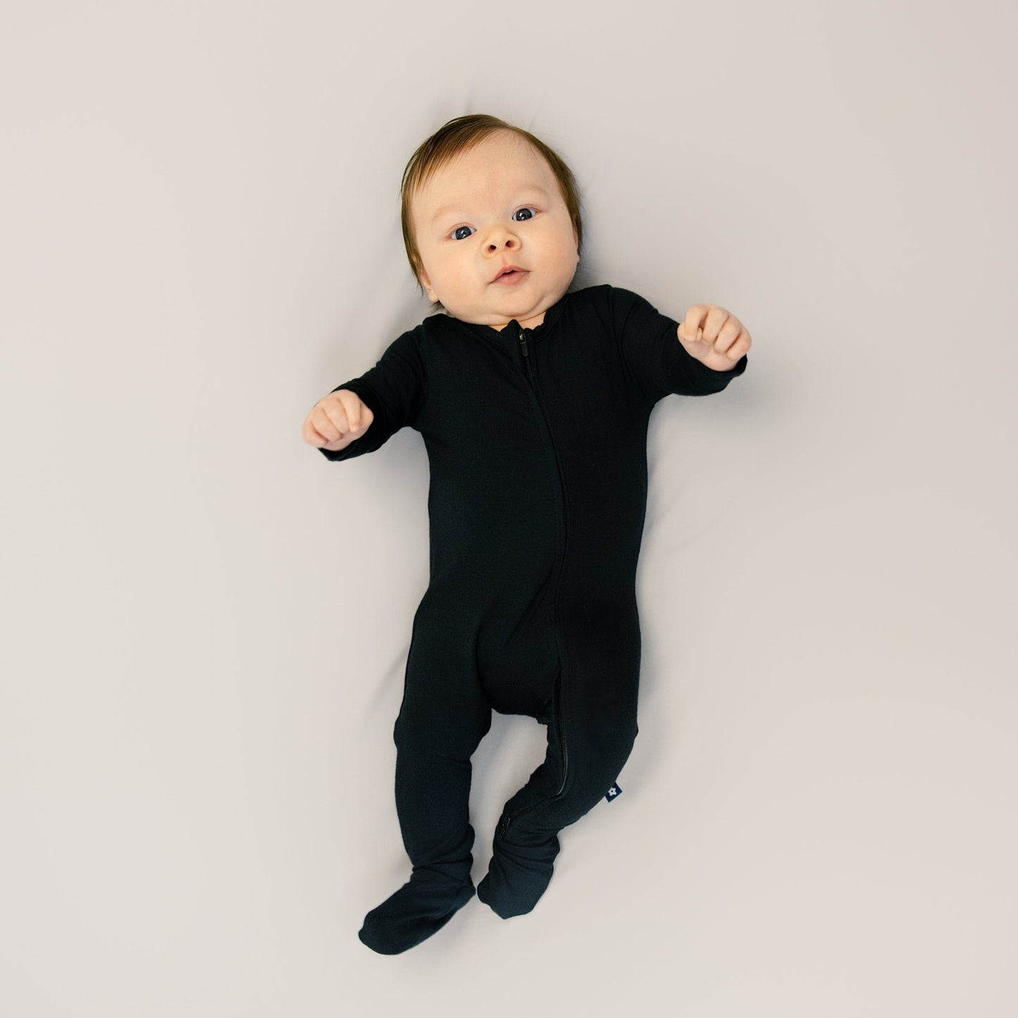 Zip Footie in Black