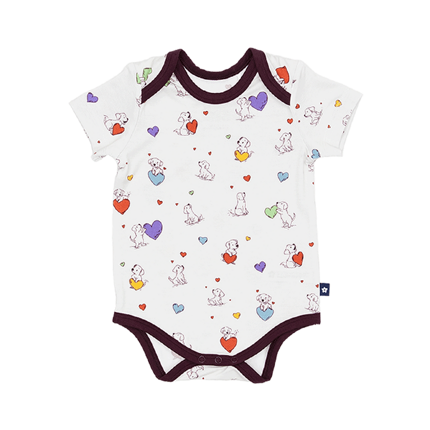 Short Sleeve Bodysuit in Puppy Love