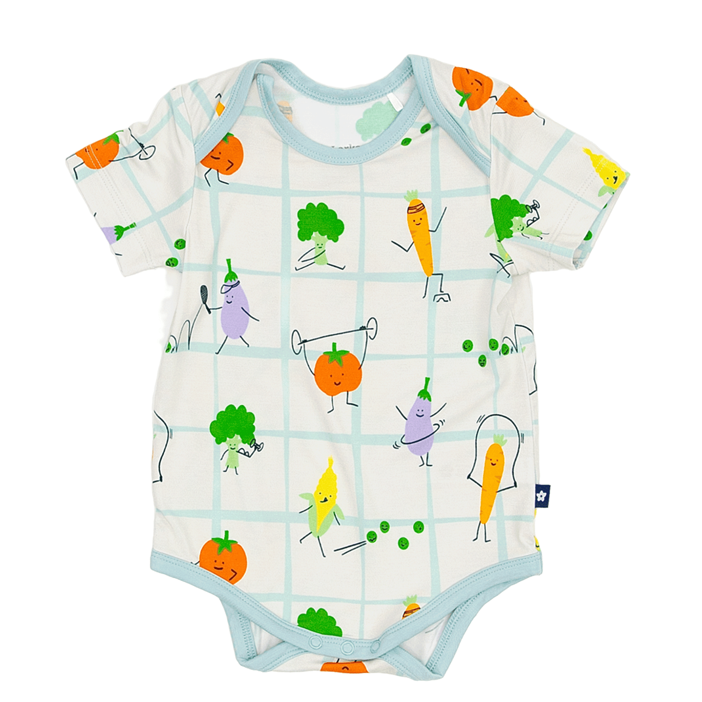 Short Sleeve Bodysuit in Veggie Patch Parade