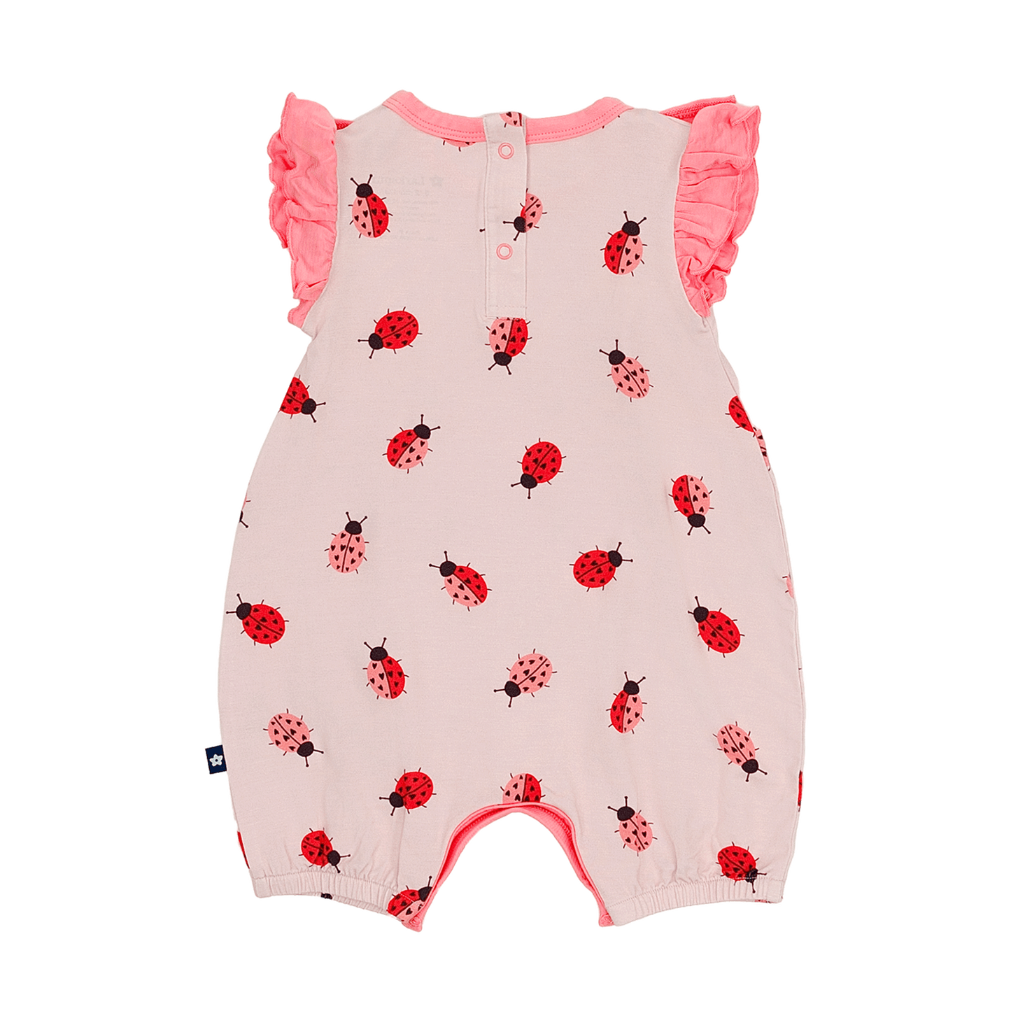 Ruffle Shorty Romper in Ladybug Lane