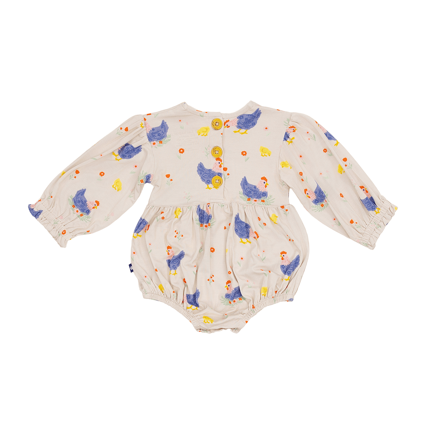 Bubble Romper in Chick and Cluck