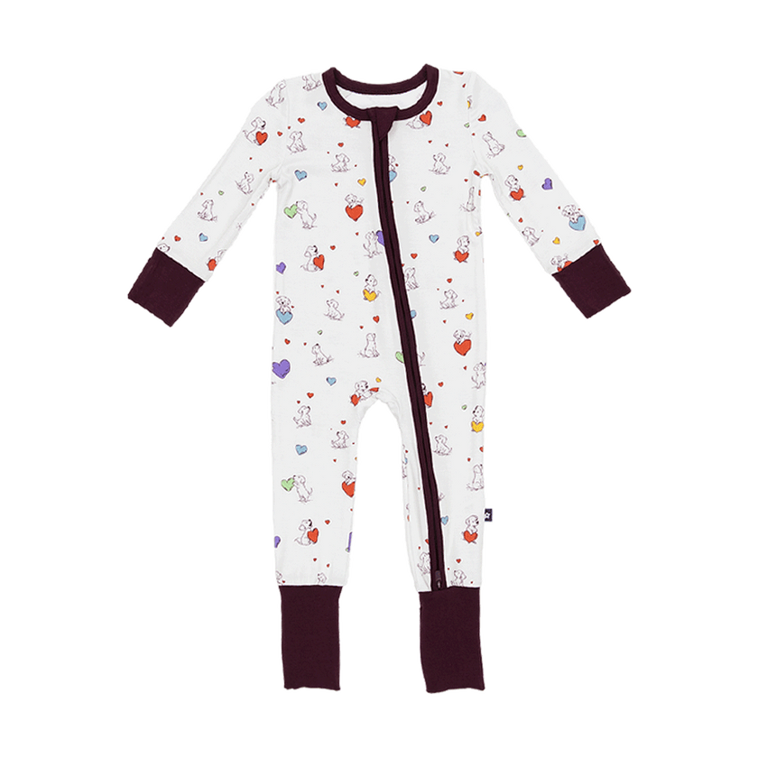 Convertible Footed Romper in Puppy Love