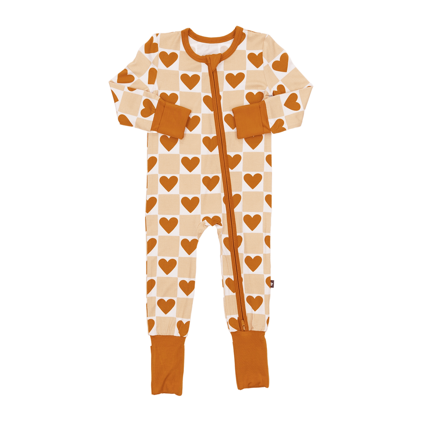 Convertible Footed Romper in Heart of Gold