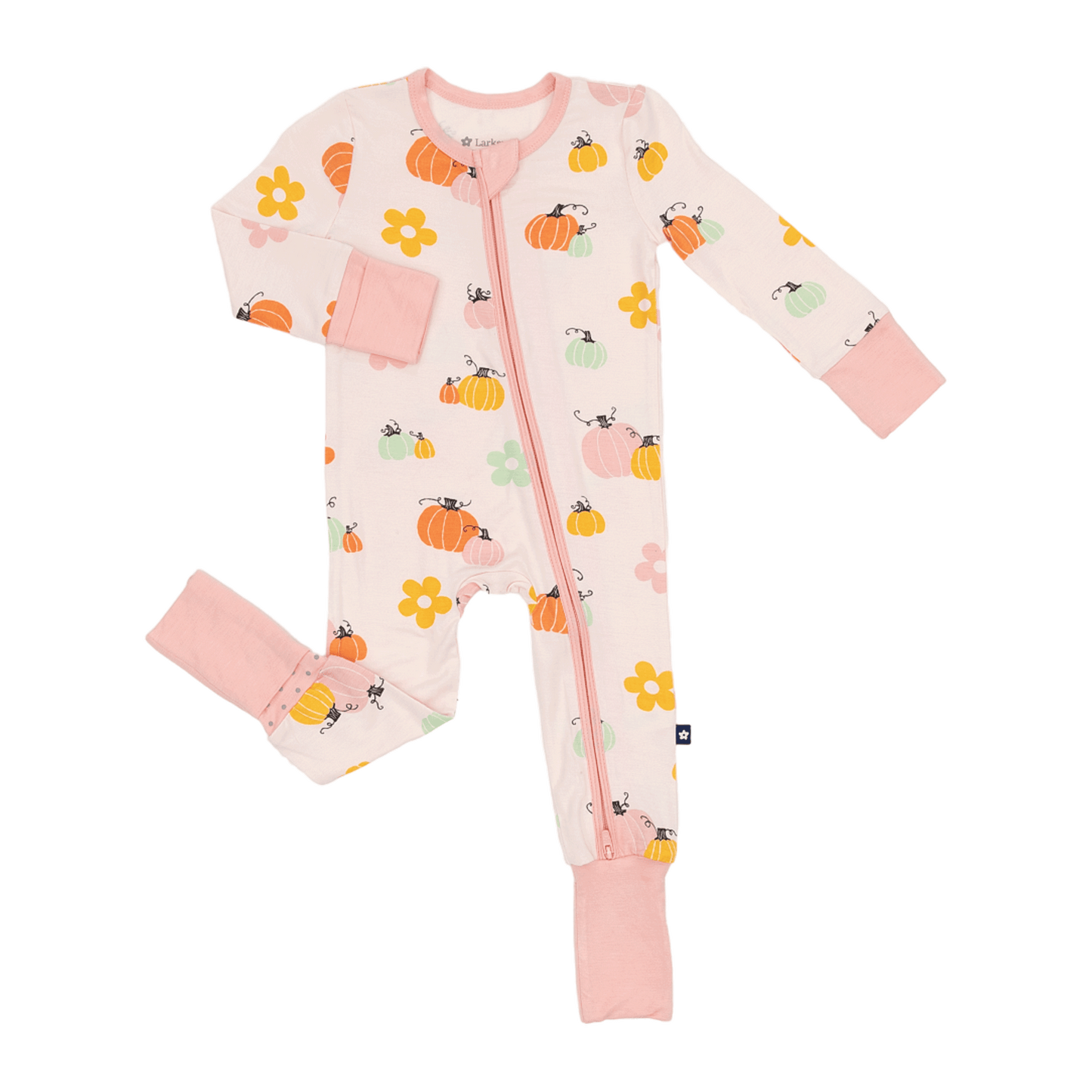 Convertible Footed Romper in Pumpkin Patch