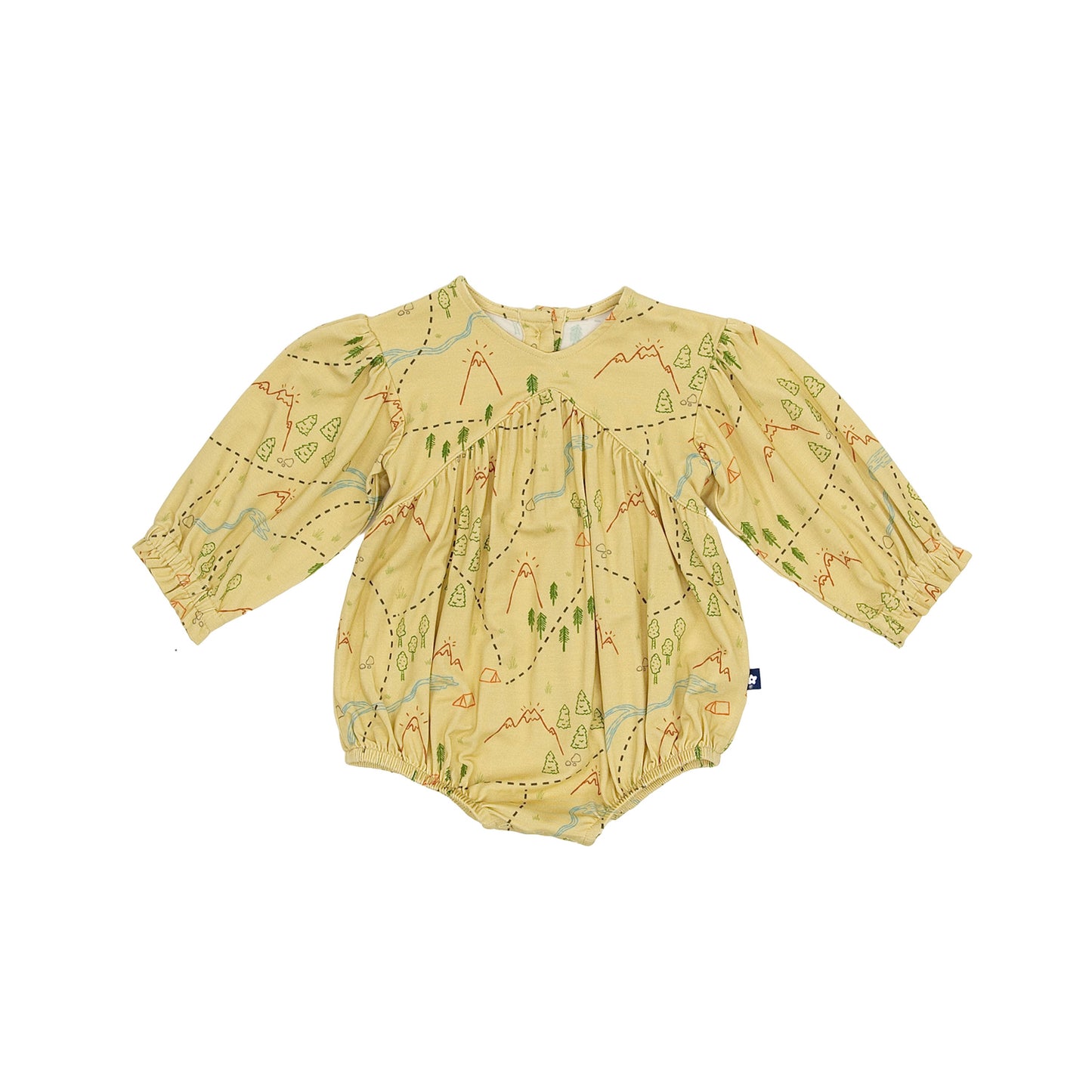 Bubble Romper in Trail Map Doodles