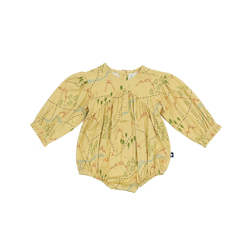 Bubble Romper in Trail Map Doodles