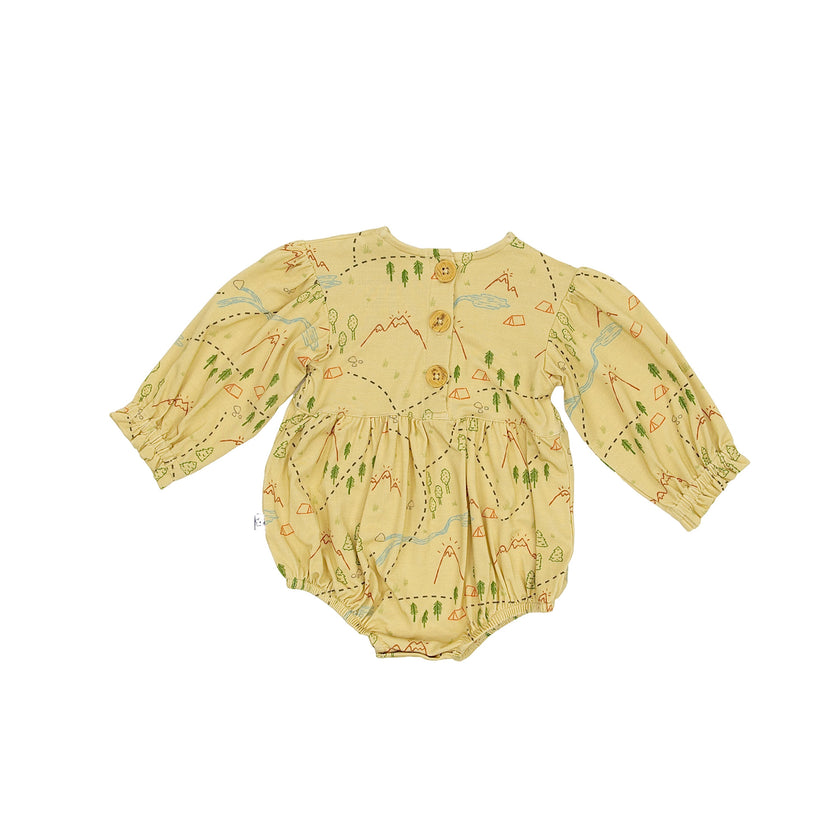 Bubble Romper in Trail Map Doodles