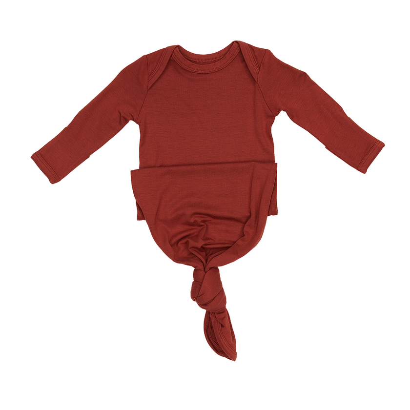 Newborn Baby Knot Gown in Elderberry