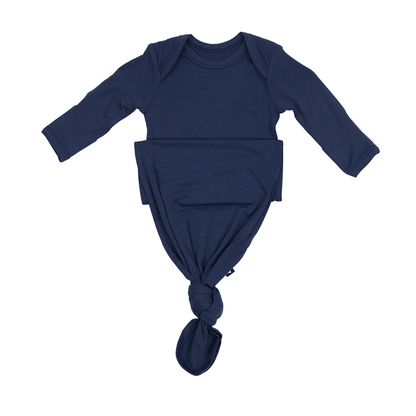 Newborn Baby Knot Gown in Larkspur