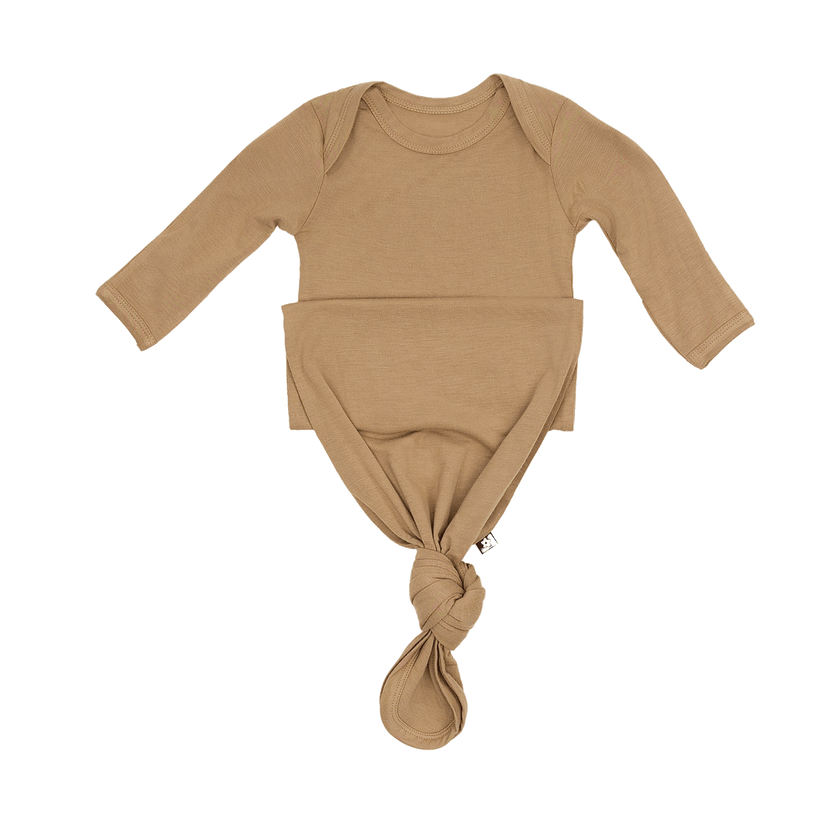 Newborn Baby Knot Gown in Mocha