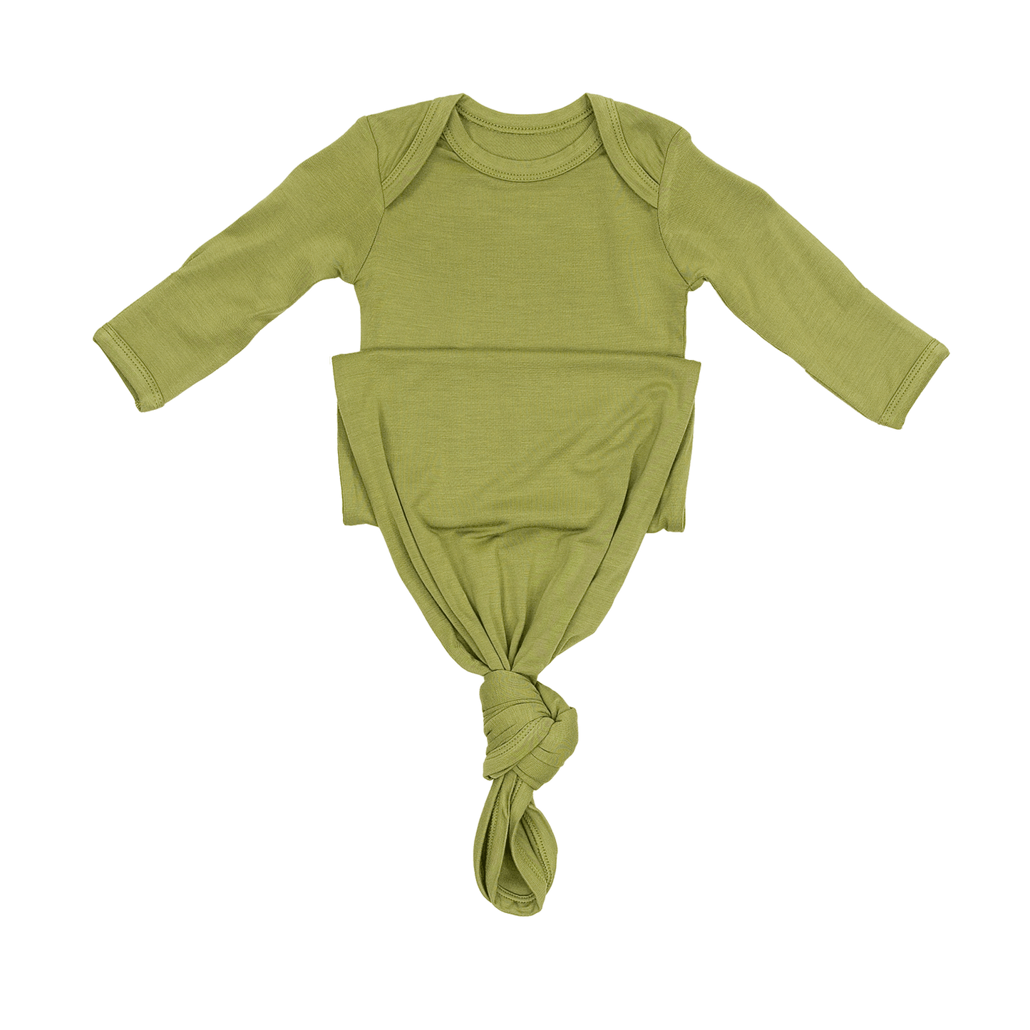 Newborn Baby Knot Gown in Moss