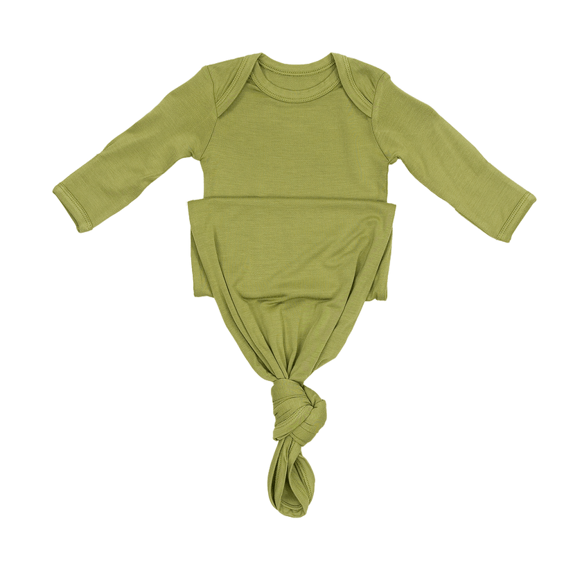 Newborn Baby Knot Gown in Moss
