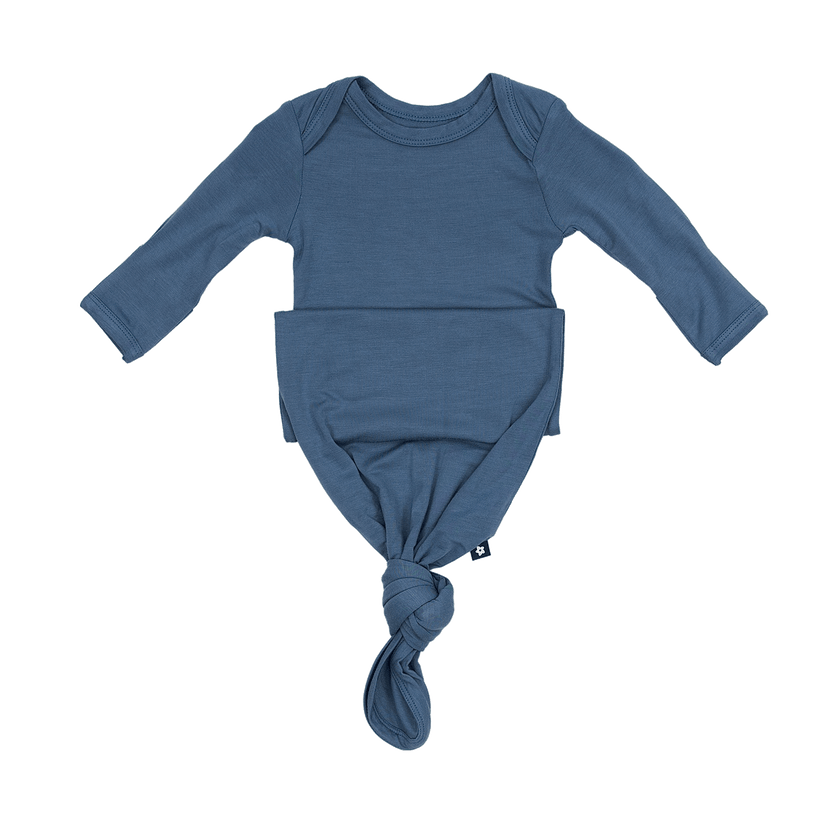 Newborn Baby Knot Gown in Navy