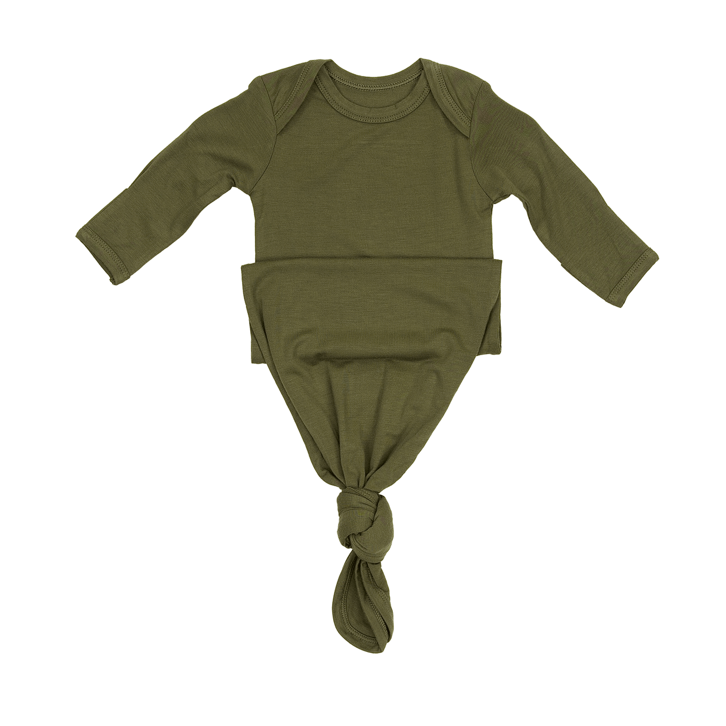 Newborn Baby Knot Gown in Olive