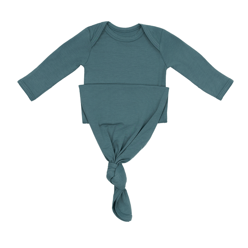 Newborn Baby Knot Gown in Pine