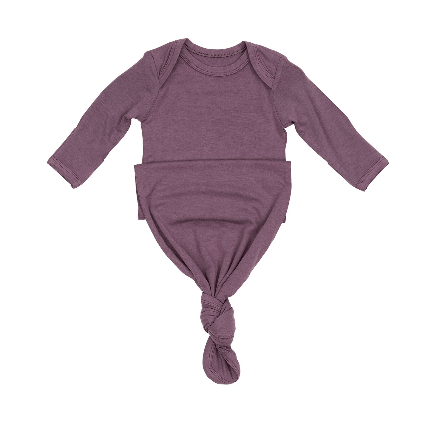Newborn Baby Knot Gown in Plum