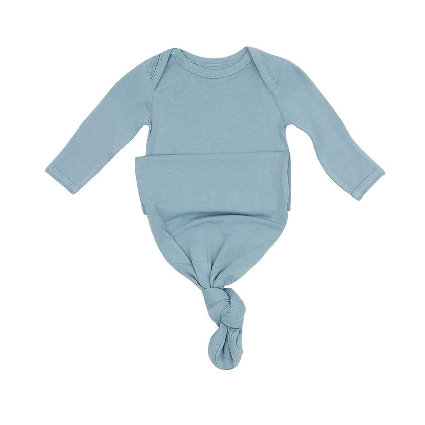 Newborn Baby Knot Gown in Sky