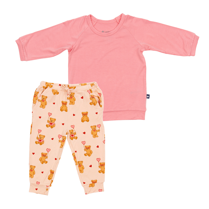 Long Sleeve Jogger Set in Strawbeary