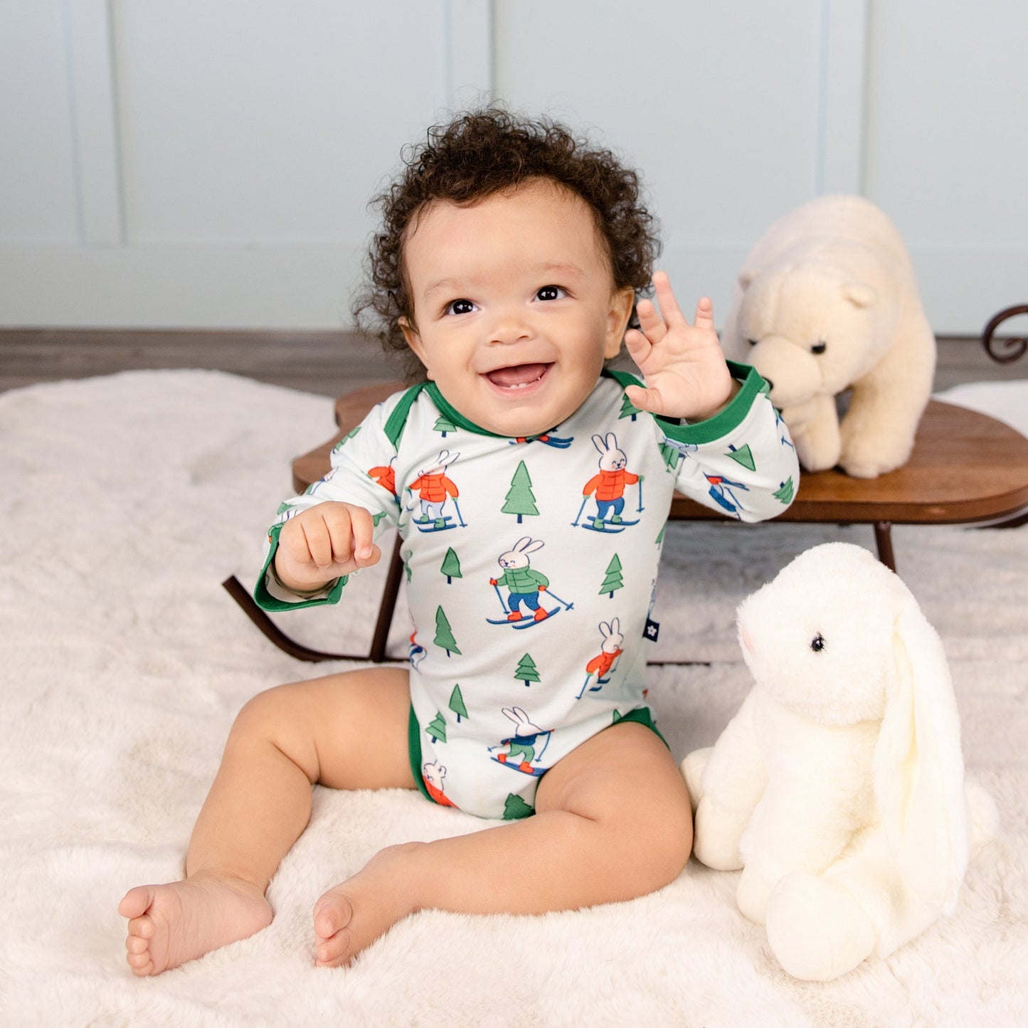 Long Sleeve Bodysuit in Bunny Slopes