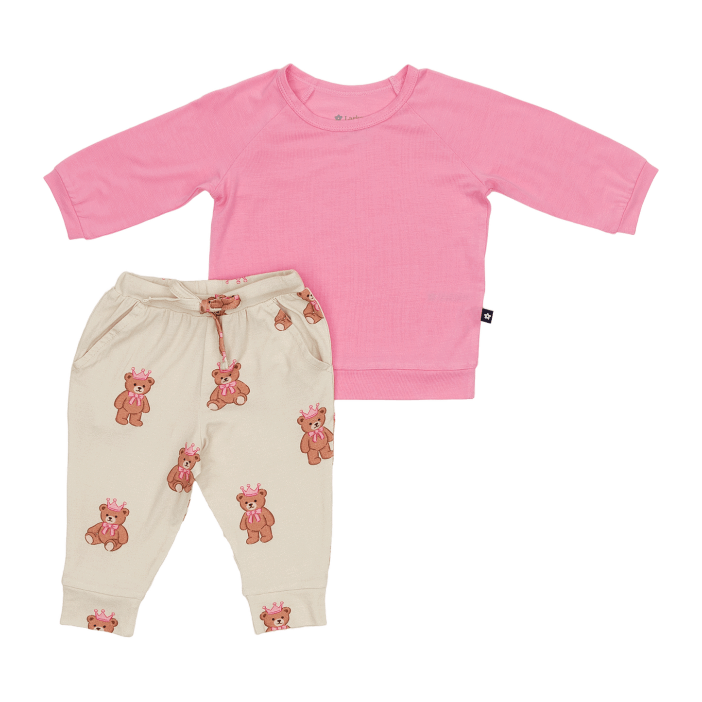 Long Sleeve Jogger Set in Princess Bear
