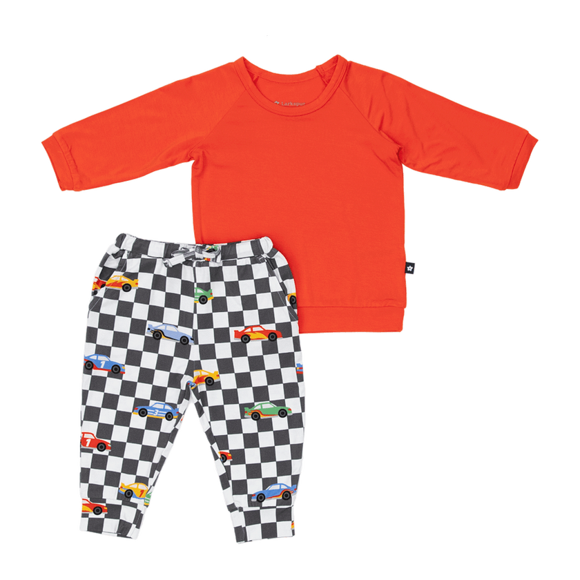 Long Sleeve Jogger Set in Race Day