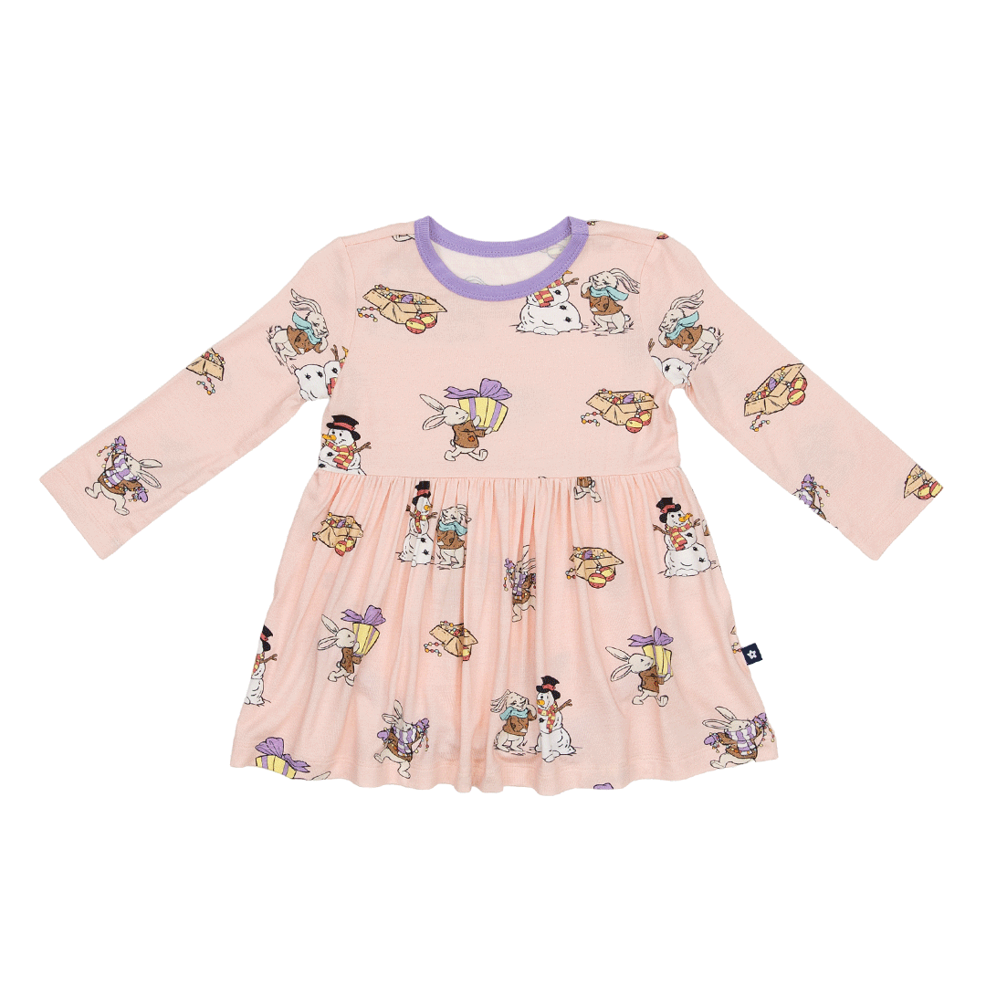 Long Sleeve Twirl Dress in Hoppy Holidays